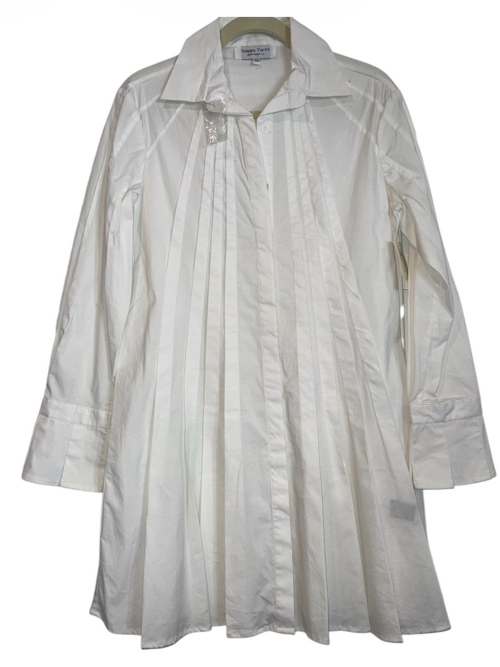NWT Snappy Turtle White Pleated Dress Size Medium